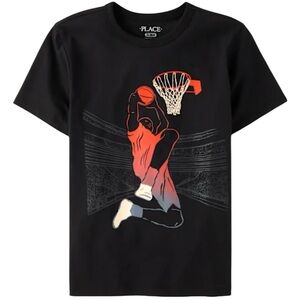 The Children's Place Black and Orange Basketball Tee